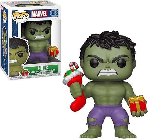 Funko Pop Marvel: Holiday - Figura coleccionable de Hulk con calcetín, multicolor