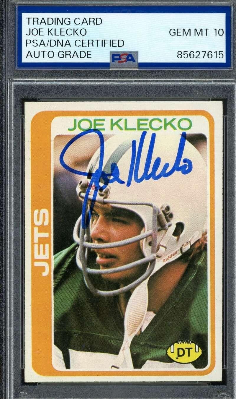 Joe Klecko Gem Mint 10 PSA DNA Signed 1978 Topps Rookie Autograph - Football Slabbed Autographed Rookie Cards