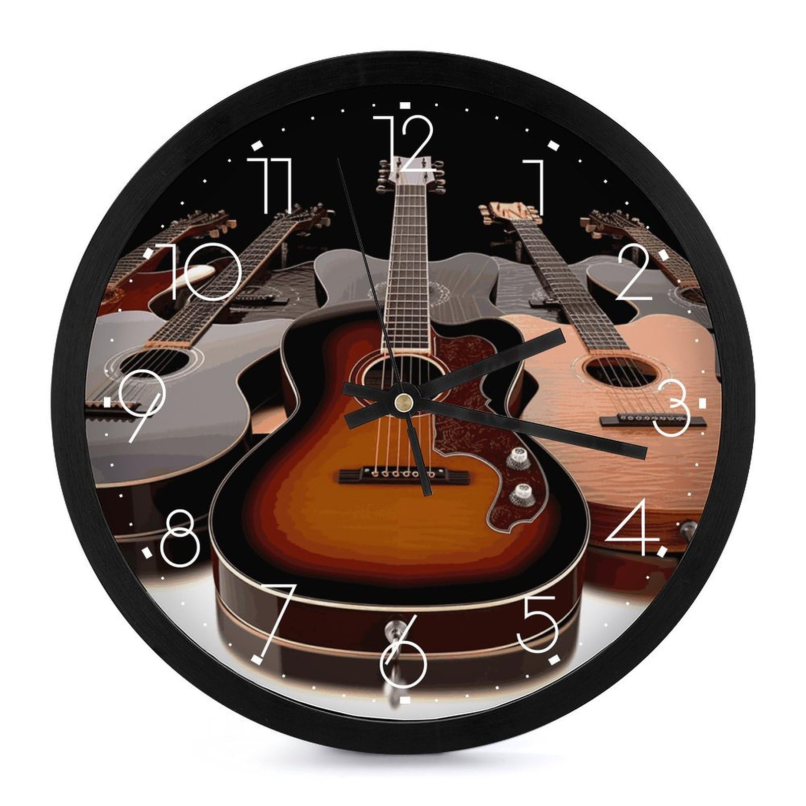 Horloge murale numérique guitare à LED idée cadeau pour mélomane