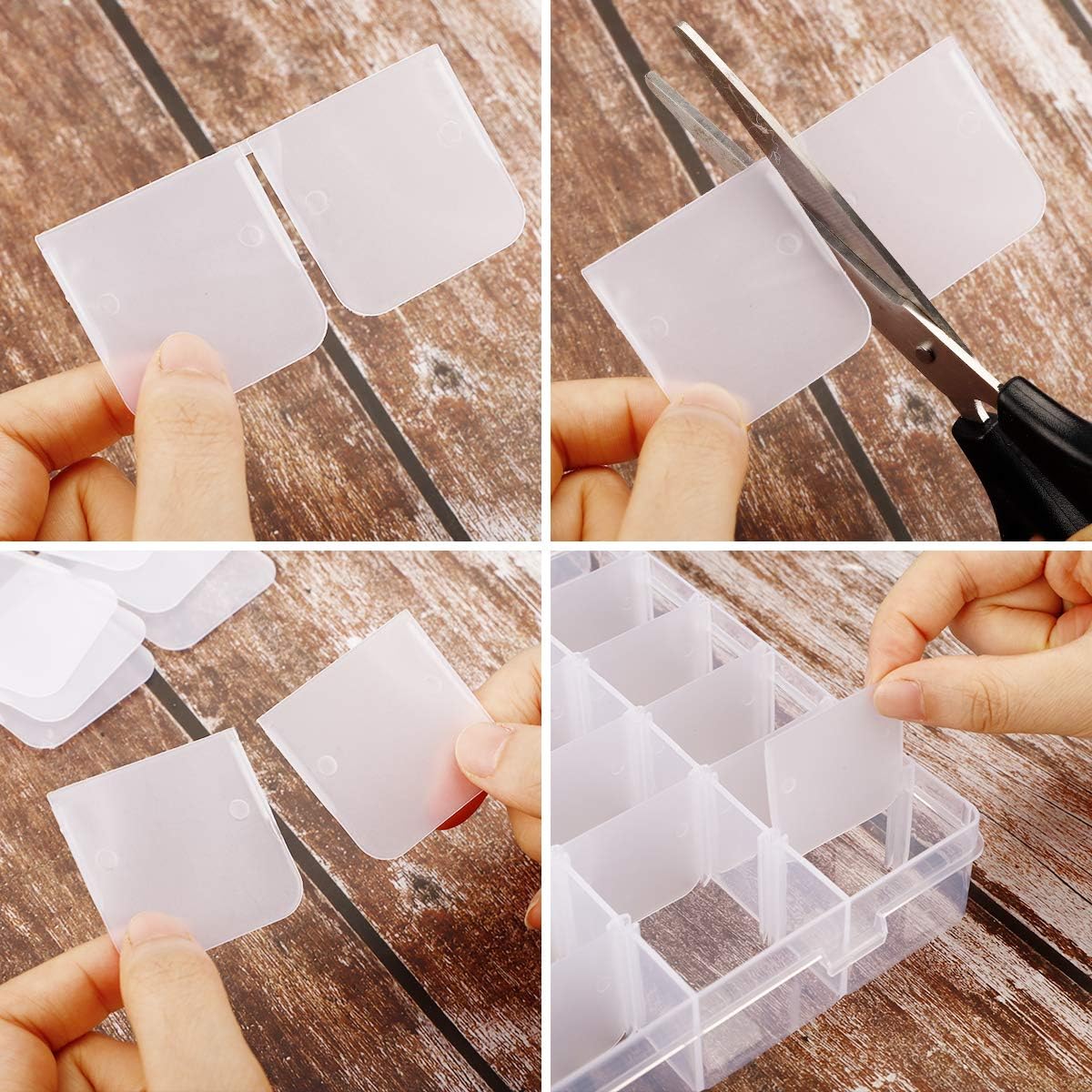SGHUO 3 Pack Plastic Organizer Box 36 Grids, Craft Organizer Storage with Adjustable Dividers, Bead Organizer, Fishing Tackles Box, Jewelry Box with 200pcs Label Stickers