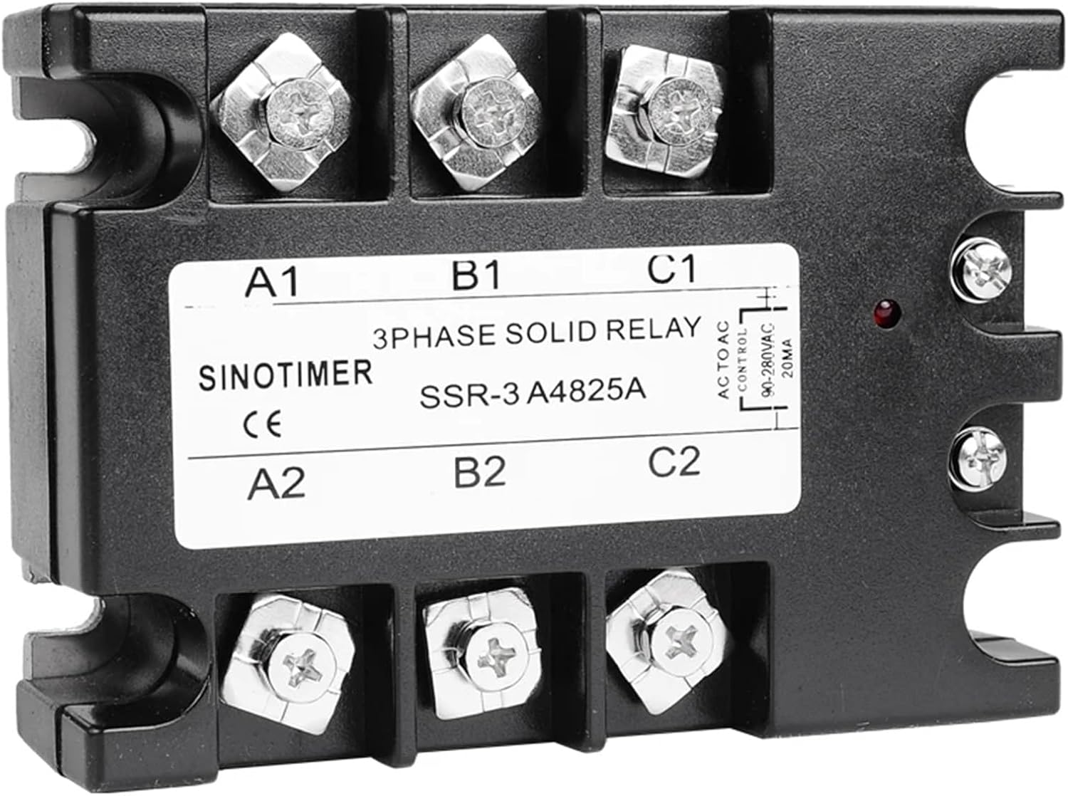 SSR 3 Phase Solid State Relay 25A AC Control 30-480 VAC Load Output