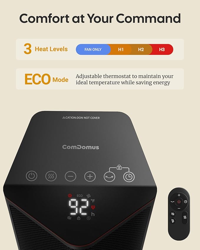 Calefactor Eléctrico Portátil Cerámico PTC 1500W 120V miniatura 3