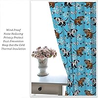 Vista 130 de Cortinas opacas con estampado de patas de perro, estampado de patas de perro y huesos, tratamiento de ventana, cortinas con aislamiento térmico