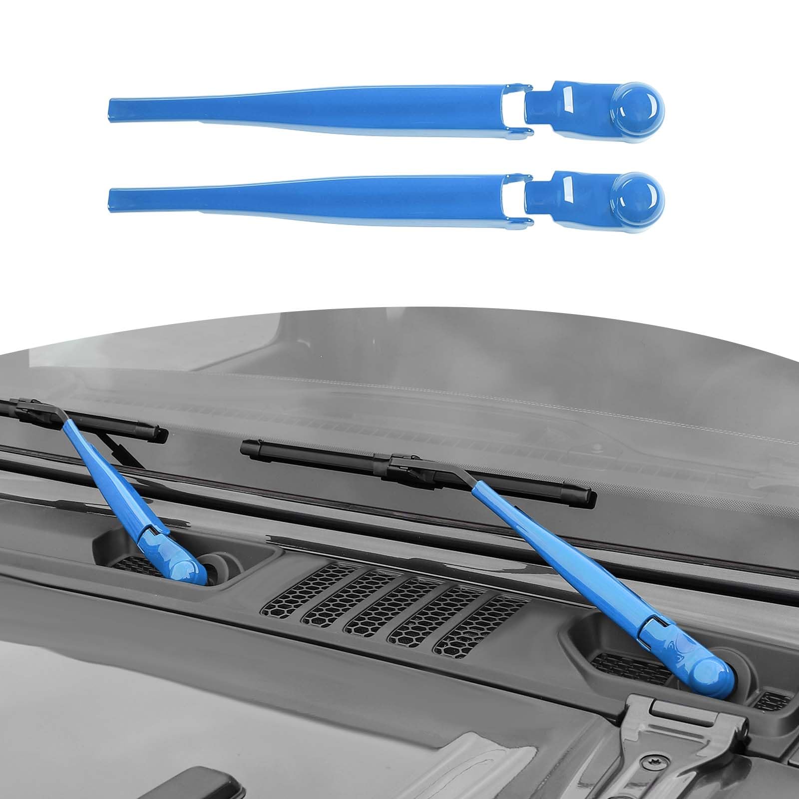 RT-TCZ for Jeep JL Windshield Wipers Arm Cover Trim Cowls for Jeep Wrangler JL Gladiator JT 2018 up Light Blue Exterior Accessories 2pcs