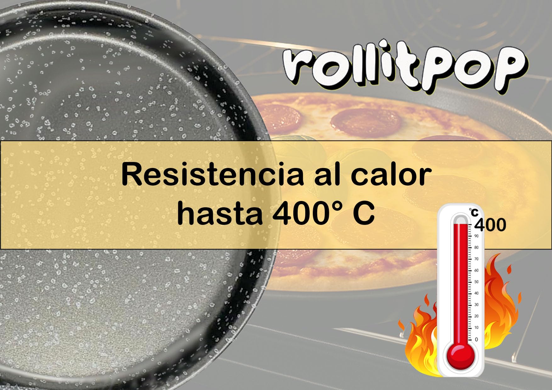 Bandejas de Horno Redonda para Pizza y Fainá (Farinata Italiana), 34 cm – Aluminio Antiadherente Efecto Piedra, Fabricada en Italia, Fácil de Limpiar – Línea Vulcania - 2 Bandejas