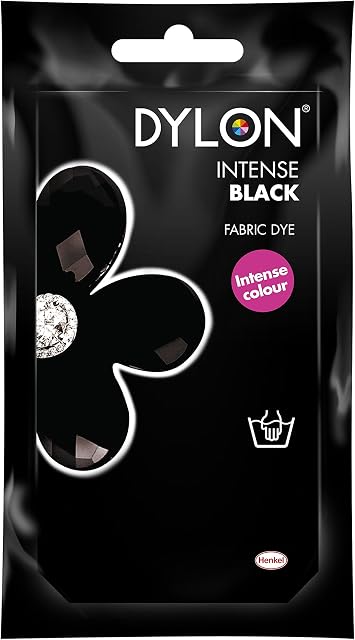 DYLON Hand Dye, Fabric Dye Sachet for Clothes, Soft Furnishings and Projects, 50 g - Intense Black