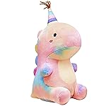VHYHCY Stuffed Animal Plush Toys, Cute Dinosaur Toy, Soft Dino Plushies for Kids Plush Doll Gifts for Boys Girls (Colorful, 13.8 Inch)