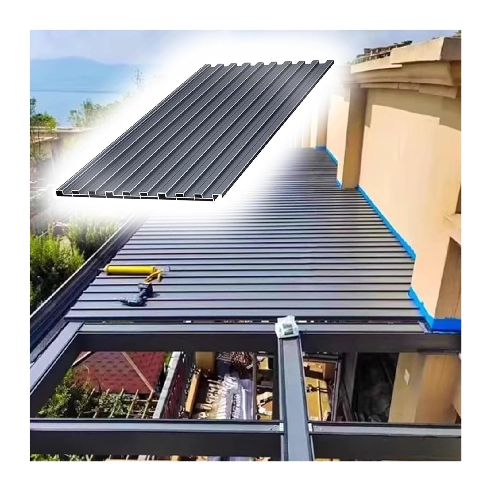Paneles de aluminio para cubiertas aisladas y tejado acanalado de 1.6m para terrazas