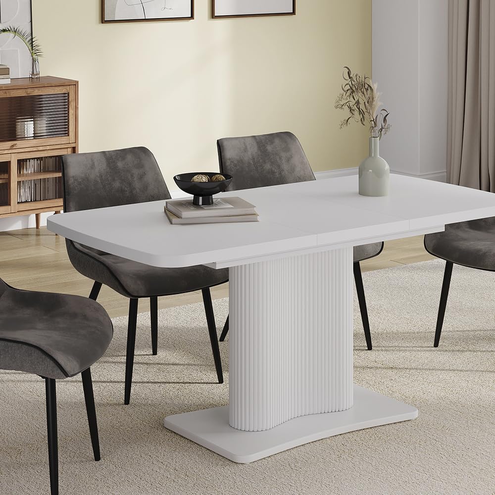 Vicco Esstisch Fenaro, Weiß, 120-160 x 80 cm