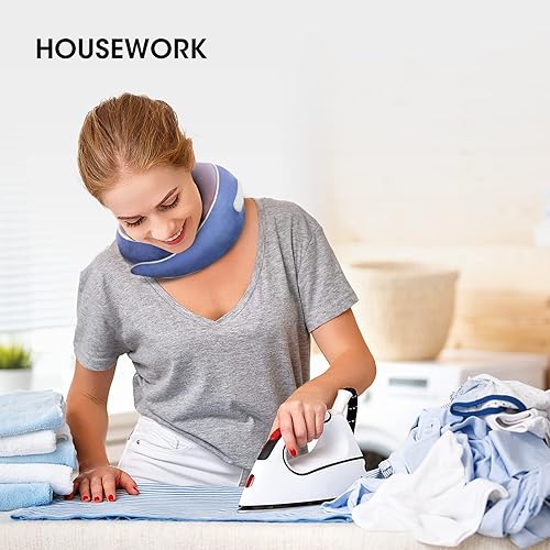 Miniatura 8 de Shiatsu Neck and Back Massager with Heat Electric Neck Massage Pillows for Neck Trapezius and Shoulder Deep Tissue Kneading Pain Relief Blue