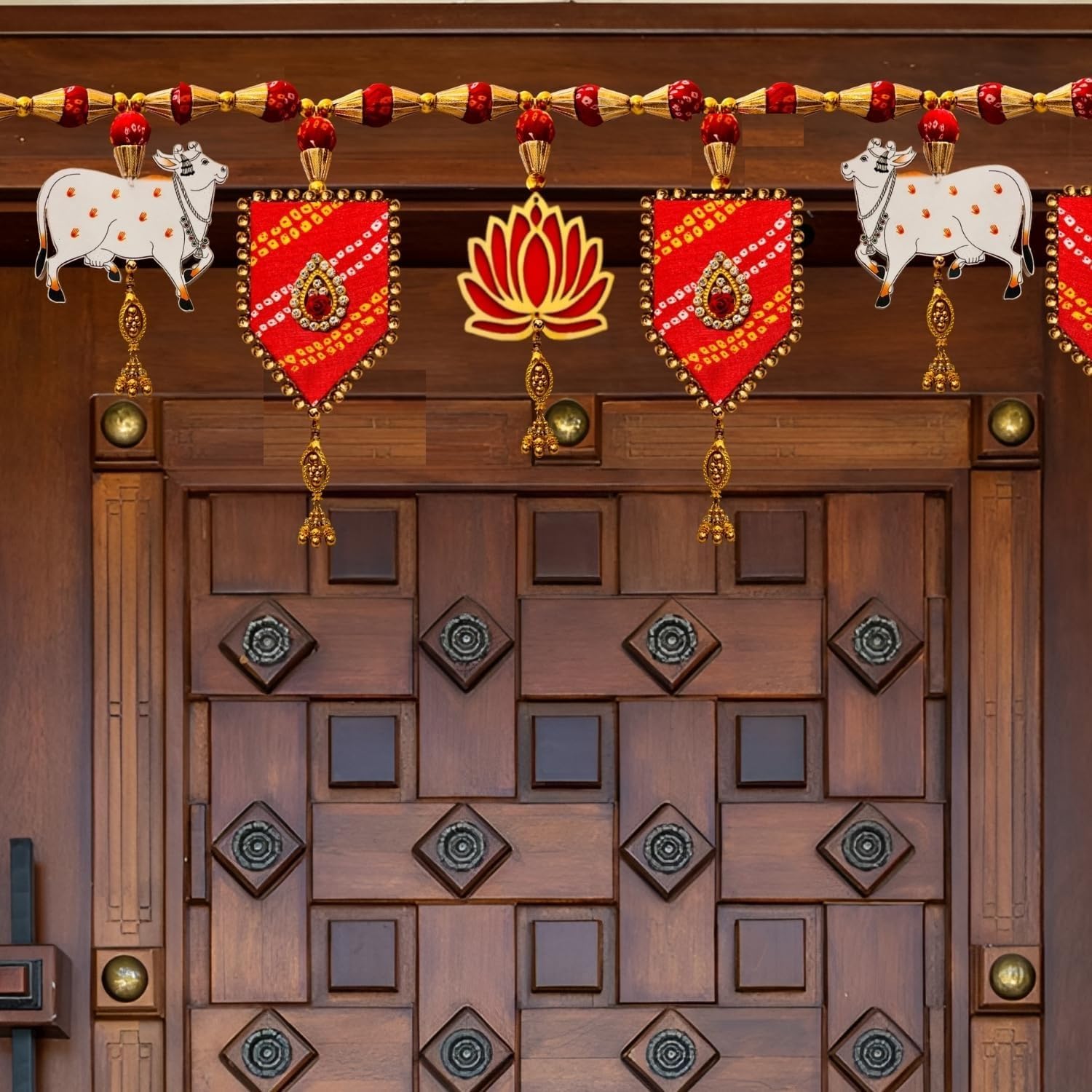 RK_Enterprises Festival/Swagat/Welcome Toran, Raani with Lotus Decoration Items, Door Hangings for Home Decoration, Toran for Home Decoration, Door Decoration Items Hanging