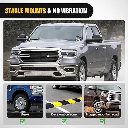 Miniatura 8 de Nilight Soporte de montaje de barra de luz LED, 2 unidades, universal, ajustable, capó de pilar, antiniebla, lámpara de trabajo, sin perforación,