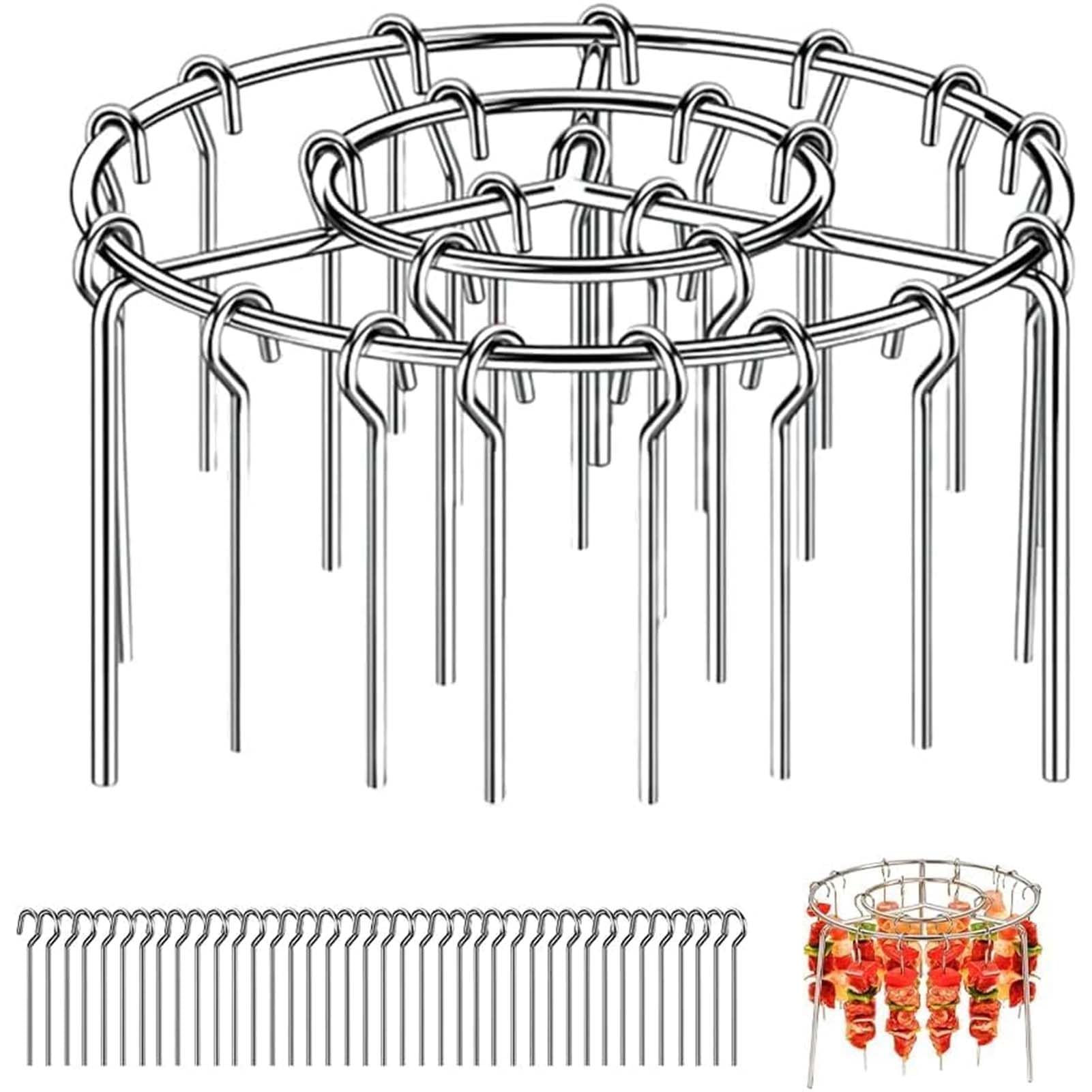 DTSXFTLY Air Fryer Skewer Rack Stainless Steel Vertical Kebab Holder