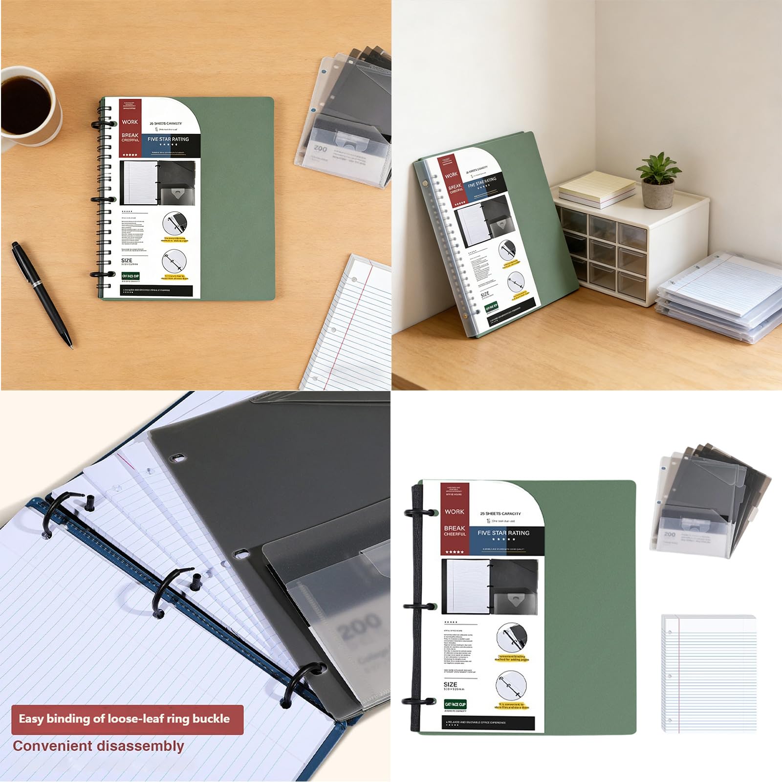 Raccoglitore in plastica pieghevole, design compatto per notebook, facile da trasportare, per spostamenti, viaggi e ufficio mobile, raccoglitore per cartelle ricarica per notebook