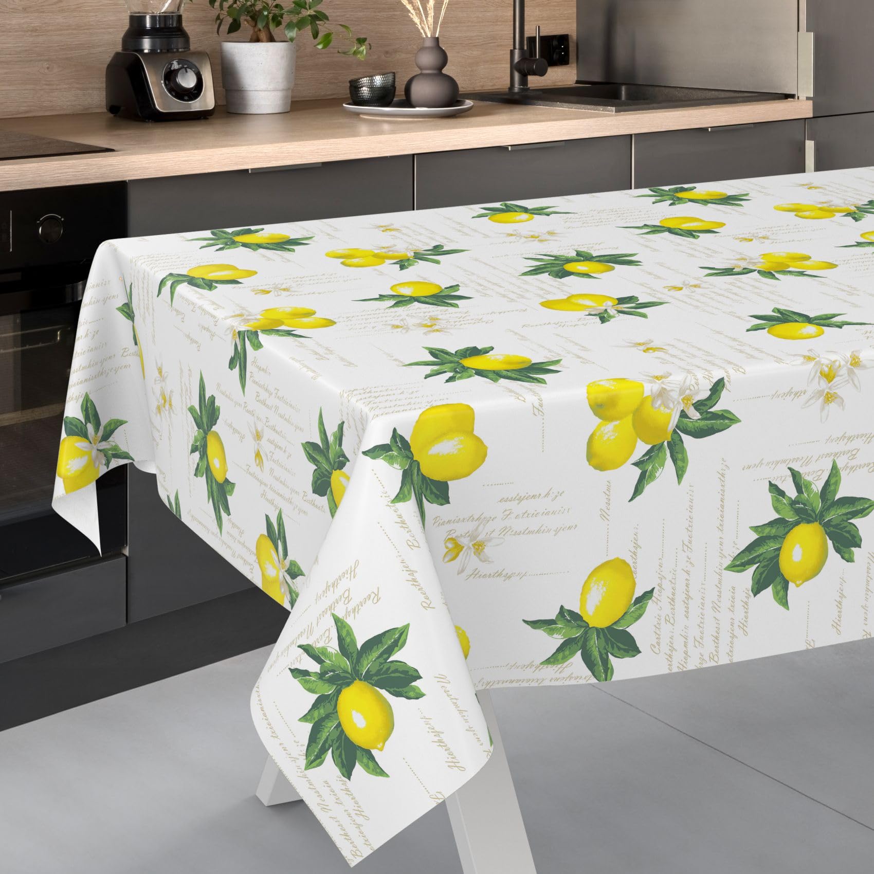 ANRO Tovaglia cerata lavabile 100 x 140 cm limoni
