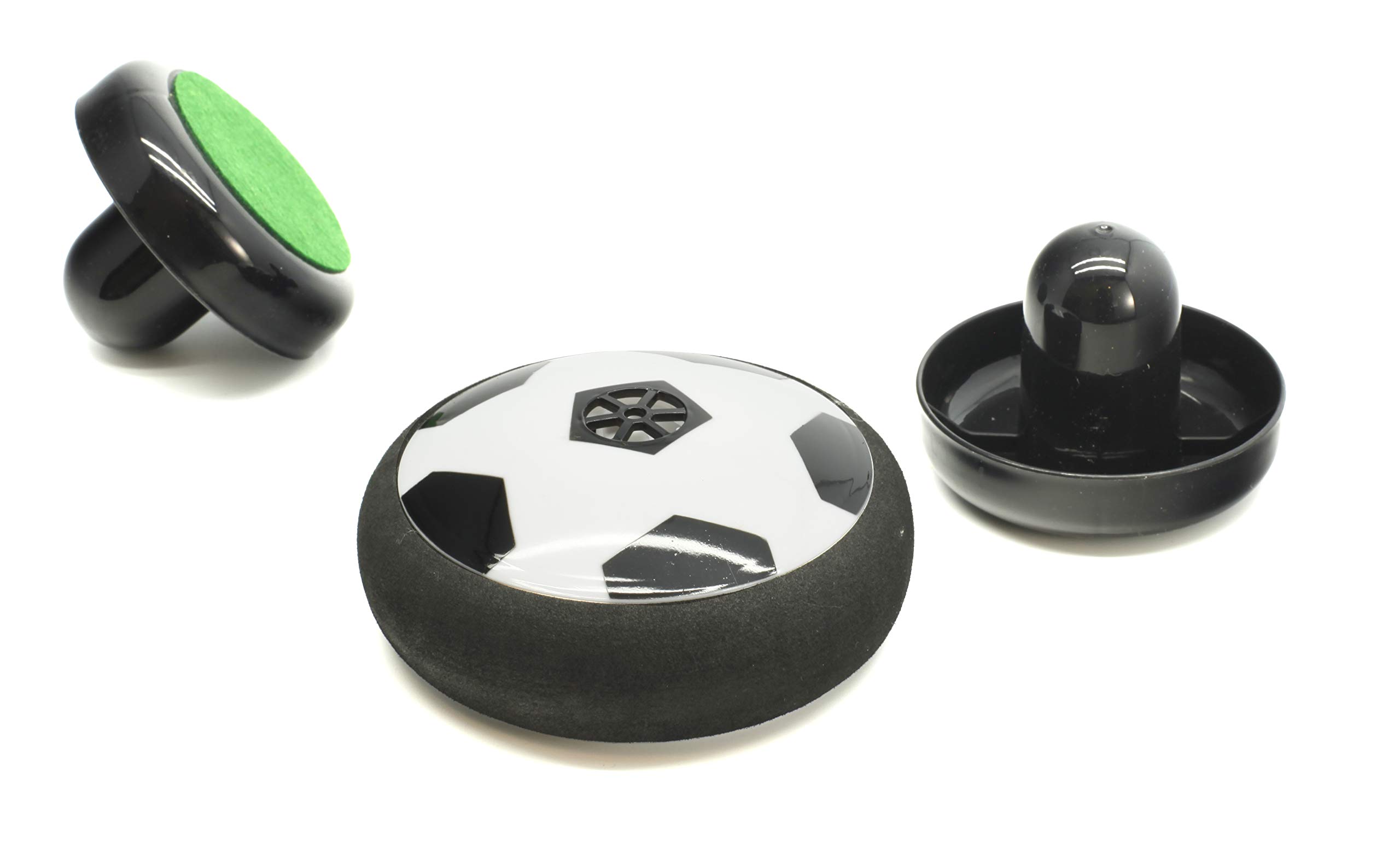 Ensemble de hockey de table – Rondelle de football à coussin d'air avec 2 poussoirs, glisse sur des surfaces lisses, jeu d'intérieur