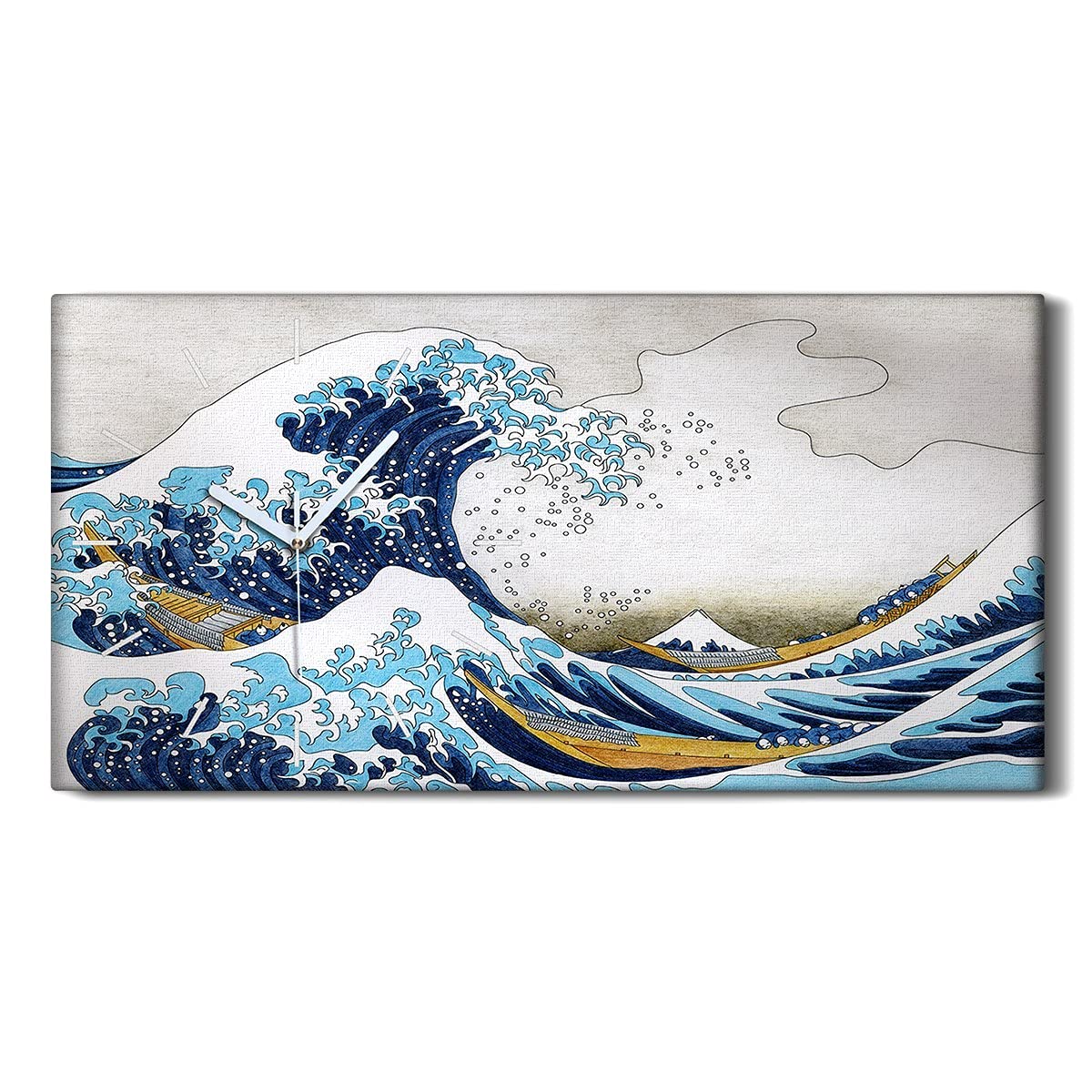 Horloge sur Toile La Grande Vague de Kanagawa Coloray Deco 60x30cm
