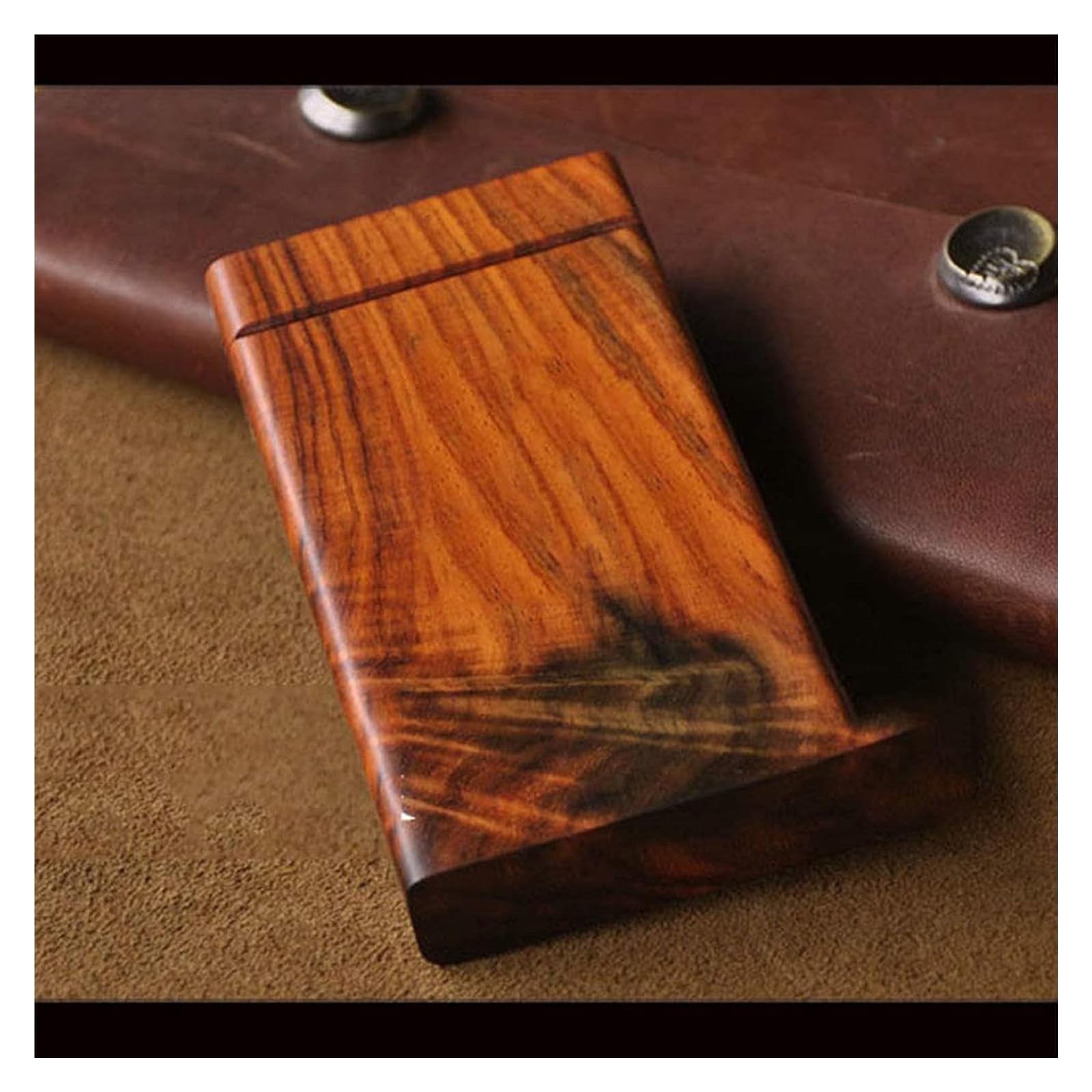 Etui na papierosy, Etui na papierosy Slim Portable Drewniane etui na papierosy Magnes Adsorpcja Clamshell Kreatywne sterowanie Projekt Etui na papierosy