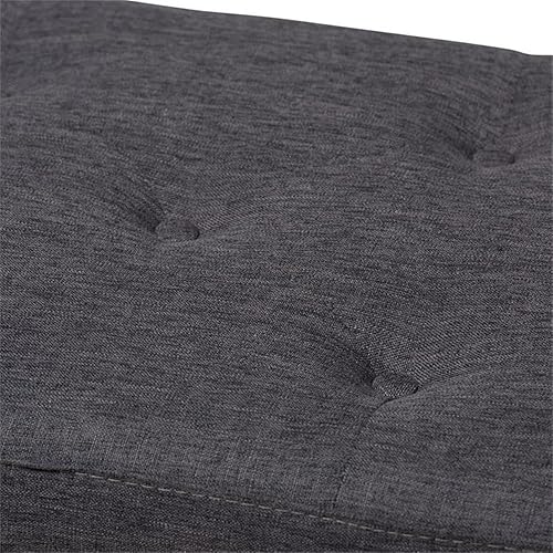 Miniatura 8 de Baxton Studio Hannah - Banco otomano tapizado moderno y contemporáneo con botones, color gris oscuro