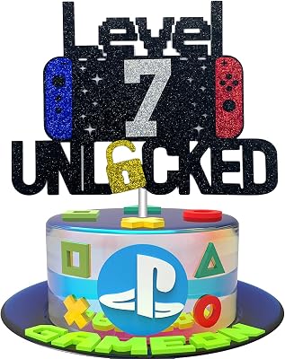 Happy 7th Birthday Video Game Cake Topper Level 7 UK | Ubuy