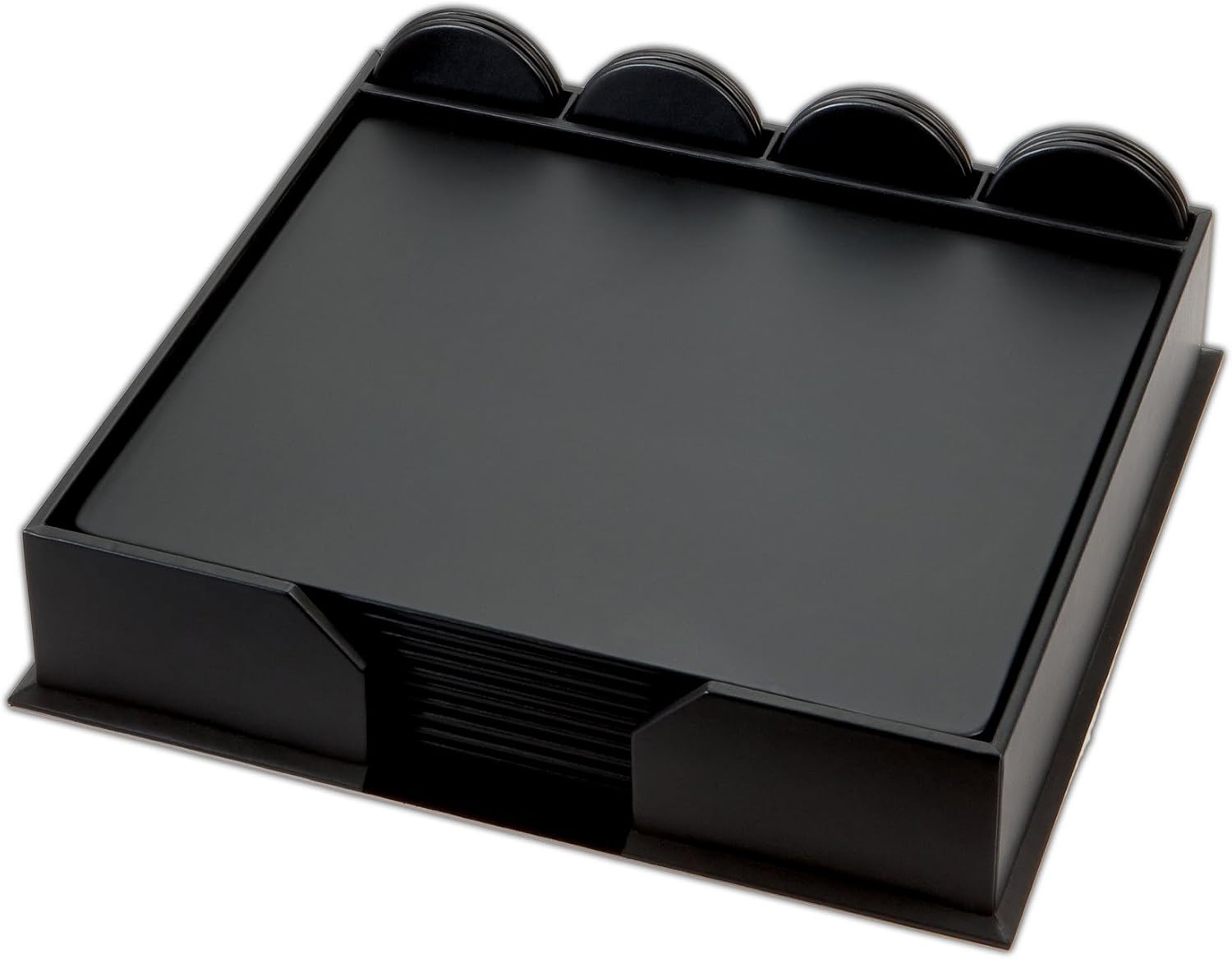 Dacasso Conference Room Set - Luxury Leather Coasters & Desk Blotters for Conference Table - Executive Office Accessories & Office Decor - (Set of 23, Black)