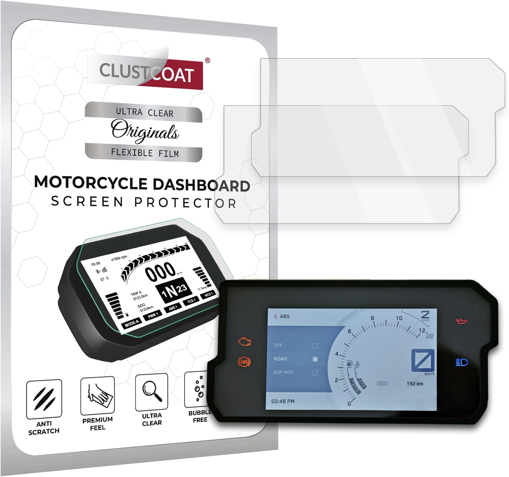 ULTRA CLEAR Motorcycle Dashboard Instrument Cluster Screen Protector for KTM DUKE 390 2017+ / 390 ADVENTURE 2020+ / RC 390 2022+ (2 pcs)