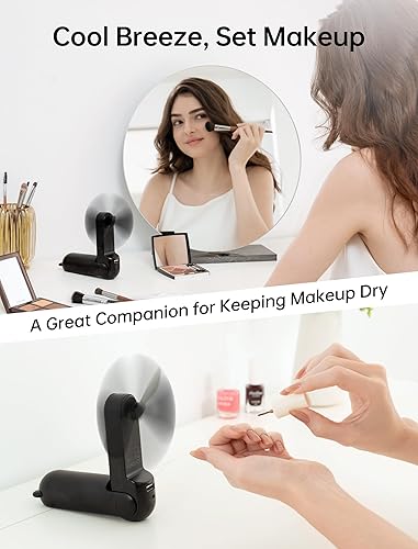 Miniatura 5 de JISULIFE Ventilador de mano con Powerbank de 4500 mAh Max 37 horas de tiempo de funcionamiento, bolsillo portátil con batería o ventilador personal
