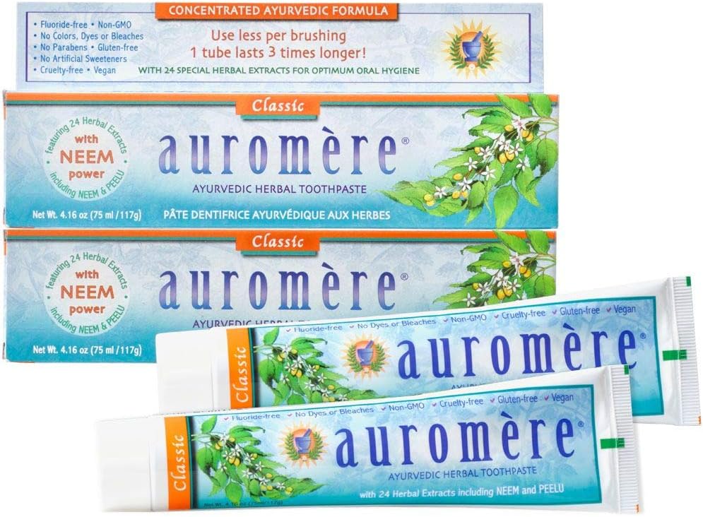 Licorice Ayurvedic Herbal Toothpaste With 24 Special Herbal Extracts for Optimum Care of Teeth and Gums, 4.16 oz (75 ml/117 g) (Pack of 2)