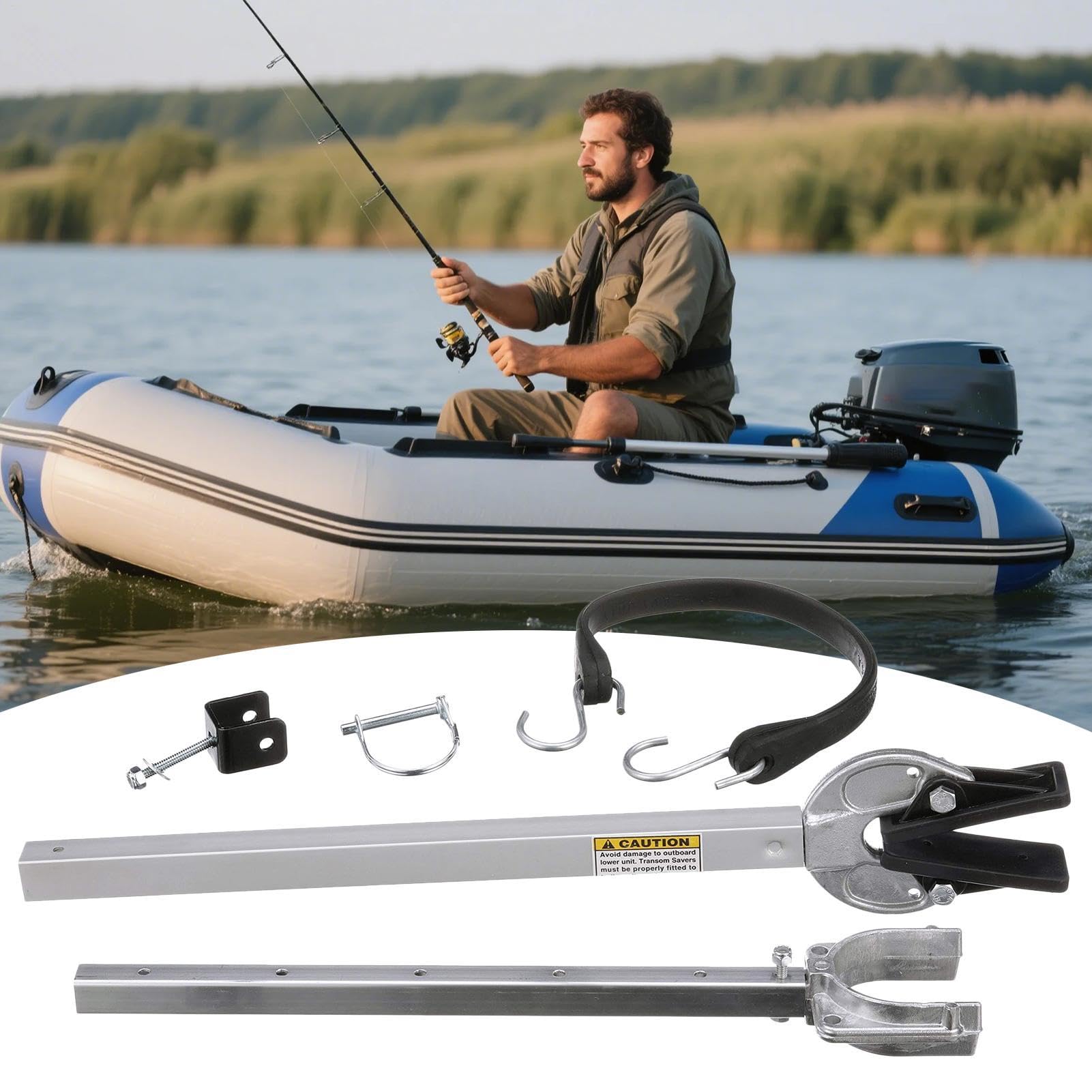 Supporto per motore fuoribordo, regolabile da 58 a 89 cm, ammortizzante, supporto per lo specchio di poppa, per rimorchi a rulli e motori da terra