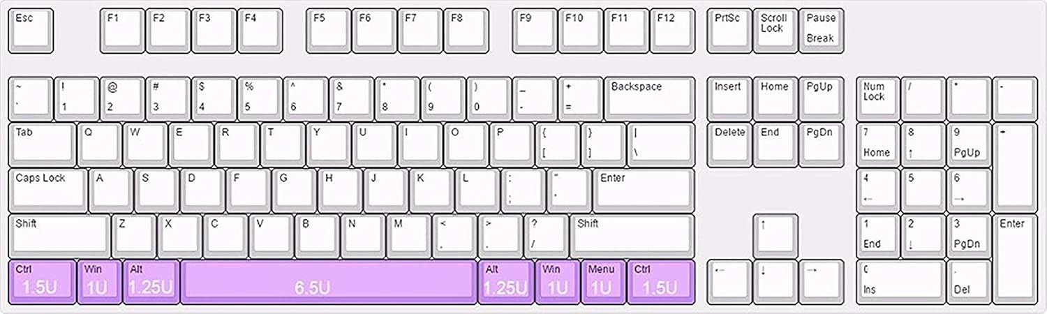 6.5u Spacebar PBT Keycap OW Dye-Sublimation Space Bar Switch Cherry Profile for Corsair Strafe K55 K63 K65 K68 RGB K70 MK.2 LUX K95 Platinum Mechanical Gaming Keyboard