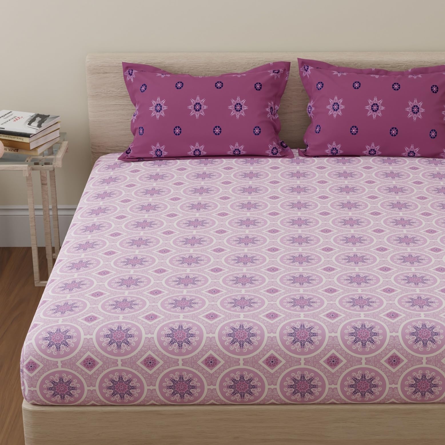HUESLAND Mandala Bedsheets - Queen Size Cotton -19