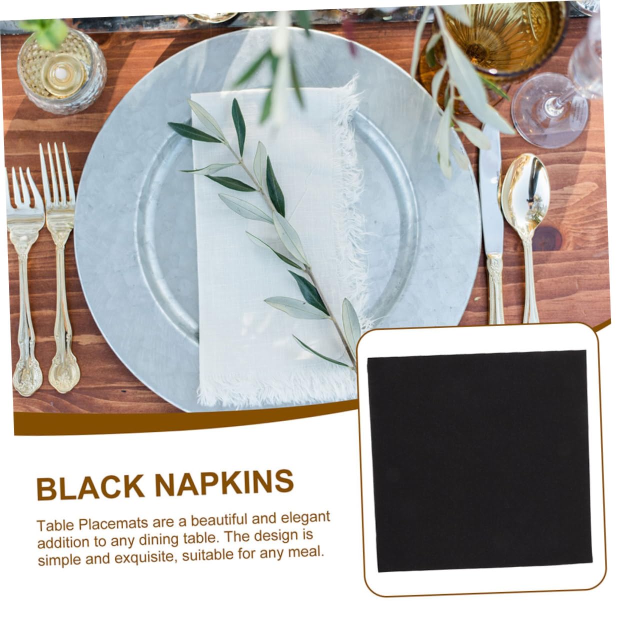 LABRIMP 100 Serviettes de Table en Papier Noir, Épaisses et Absorbantes, pour Fêtes et Réceptions, Usage Élégant