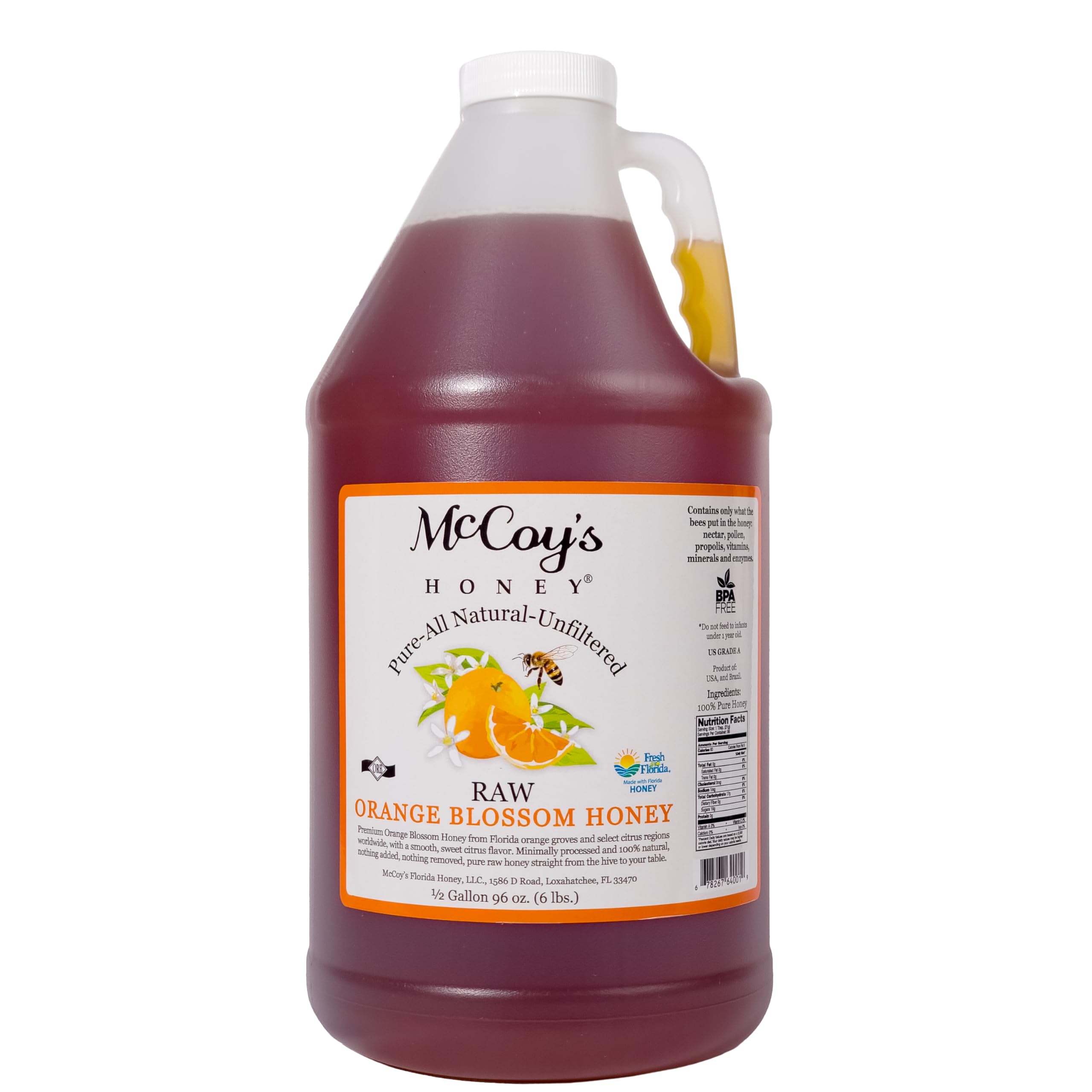 Amazon.com : McCoy's Honey - 100% Pure, Raw Honey - Orange Blossom