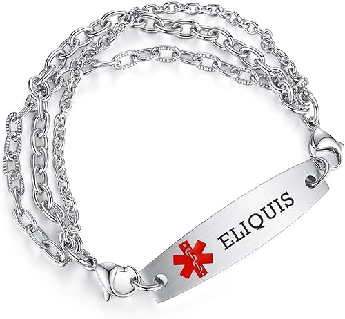 Miniatura 92 de Brazaletes de alerta médica ajustables de 7.5" a 9" para mujer/hombre, de acero inoxidable, intercambiables