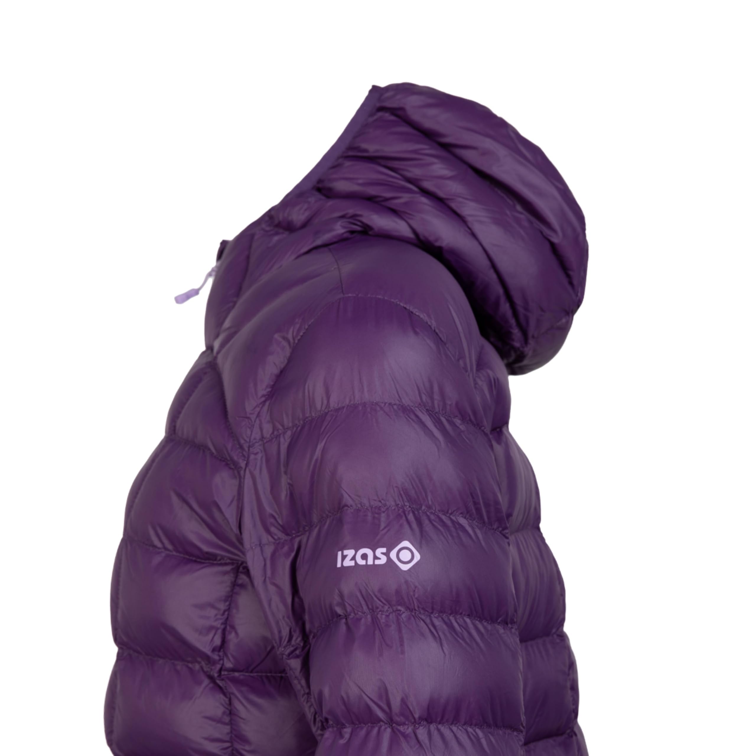 Izas Ariest W Chaqueta Mount-Loft Ultraligera para Mujer. Resistente al Viento y Agua. Transpirable y Térmica. Capucha Fija. Bolsillos con Cremallera. Ideal para Aventuras al Aire Libre