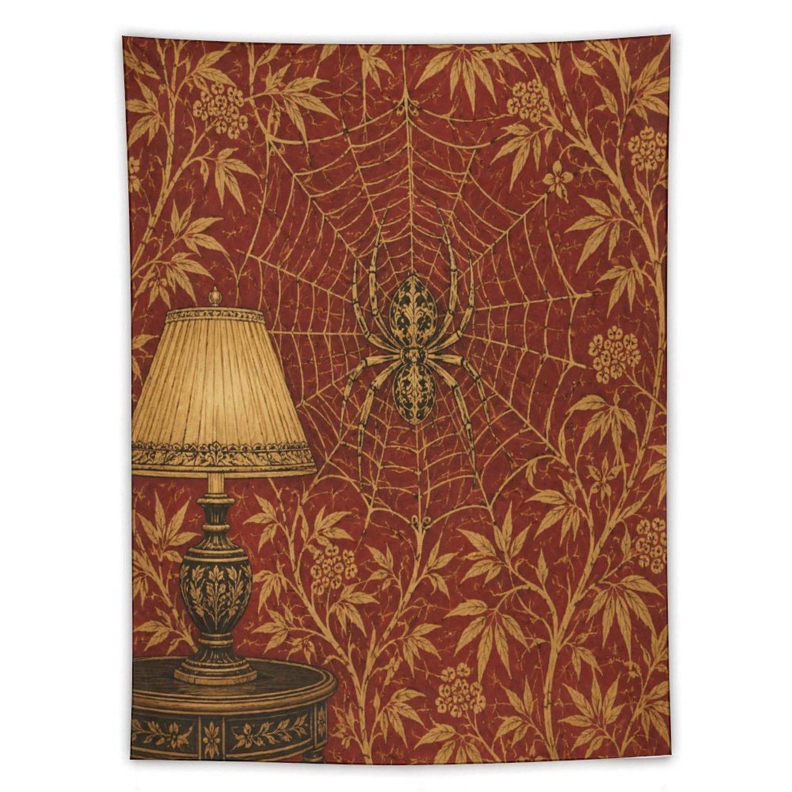 H3B8U2Y5 Spiderweb Lamp Room Wall Tapestry, Fantasy Illustration, Sofa Area