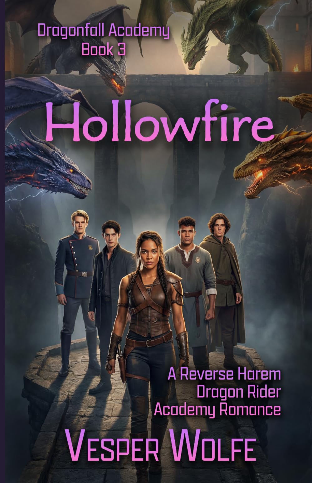Hollowfire: A Reverse Harem Dragon Rider Academy Romance (Dragonfall Academy)
