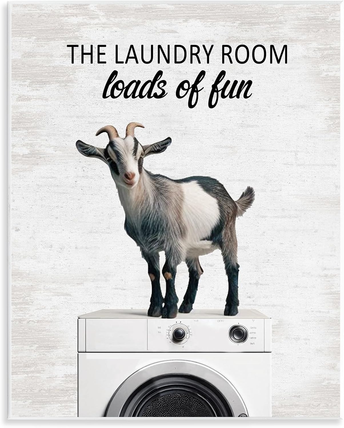 Stupell Industries Loads of Fun Laundry Goat Wall Plaque Art, design by Lettered and Lined, 11 x 14