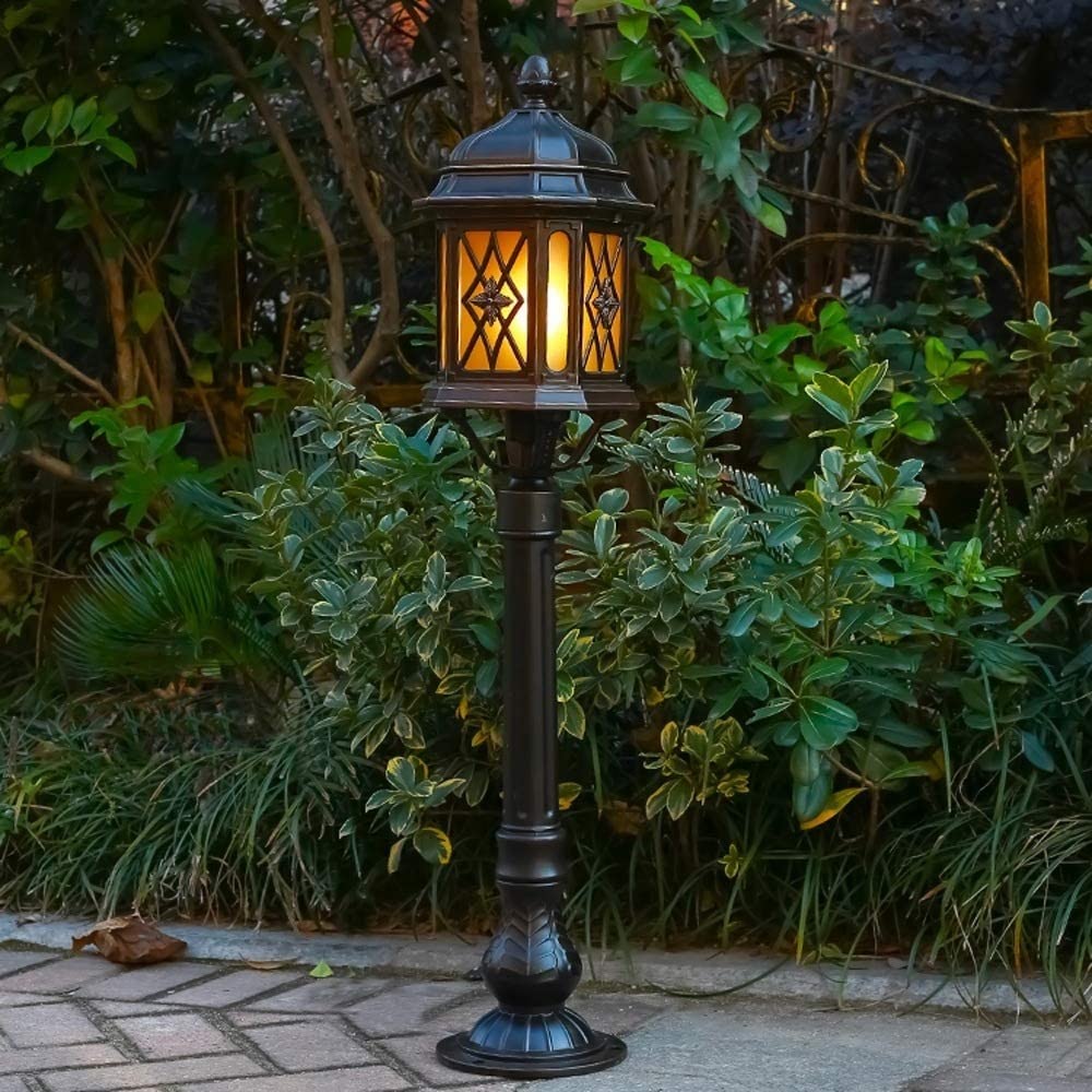 Europejski Styl kreatywny szkło miedziane na zewnątrz filar lampa wodoodporna kolumna światło E27 drzwi do willi ogród ogrodzenie Europa balkon zewnętrzny wodoodporny deszcz post, lampa