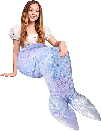 Thick Mermaid Tail Blanket, Wearable Soft Quilt for Girls Kids Age 7-14