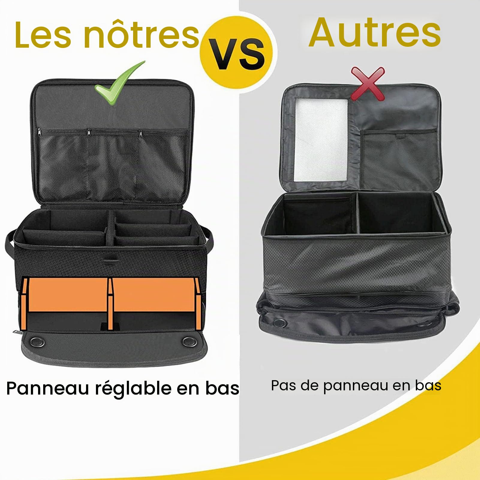 Sac organisateur de coffre de golf, organisateur de golf pour voiture, sac de rangement pliable pour fournitures de golf, support de coffre, boîte de balle de golf portable unisexe pour coffre, sac pe