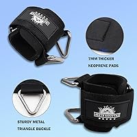 Vista 3 de Puños ajustables para muñeca de neopreno con correas acolchadas para equipos de entrenamiento de fuerza con máquinas de cable