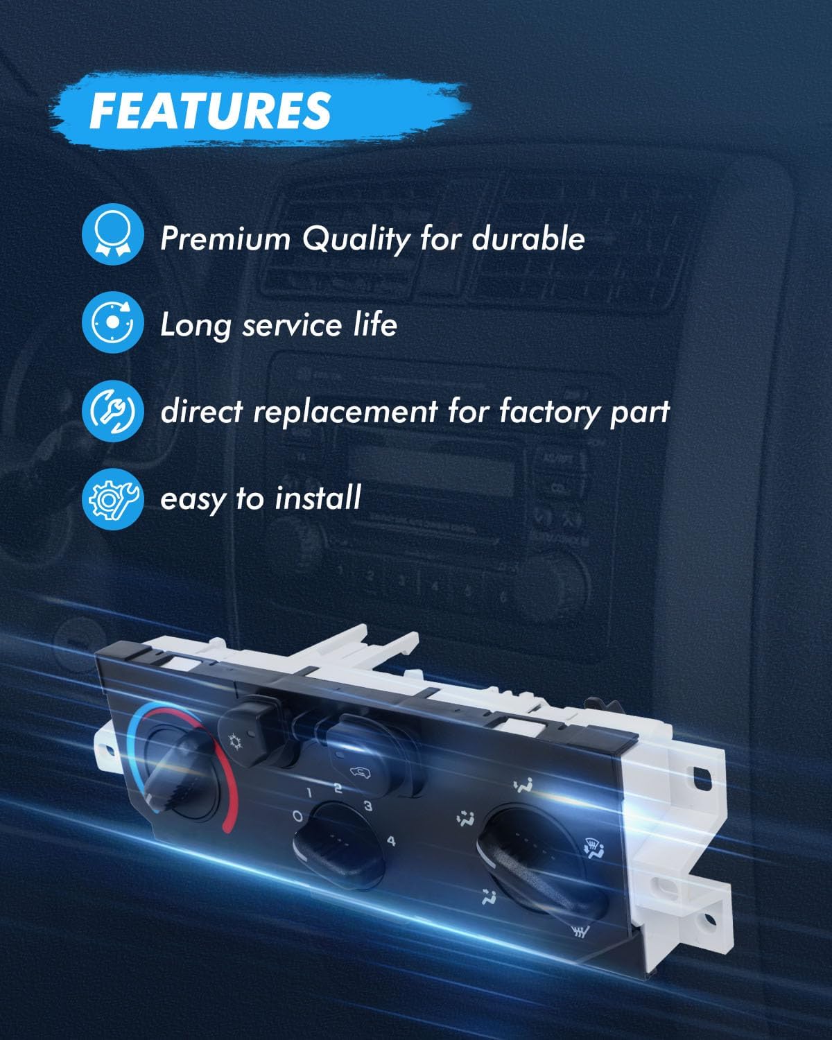ECCPP 655-01610 Climate Control Module AC Heater Climate Control Panle Switch 2004-2012 for Chevrolet Colorado 2004-2012 for GMC Canyon