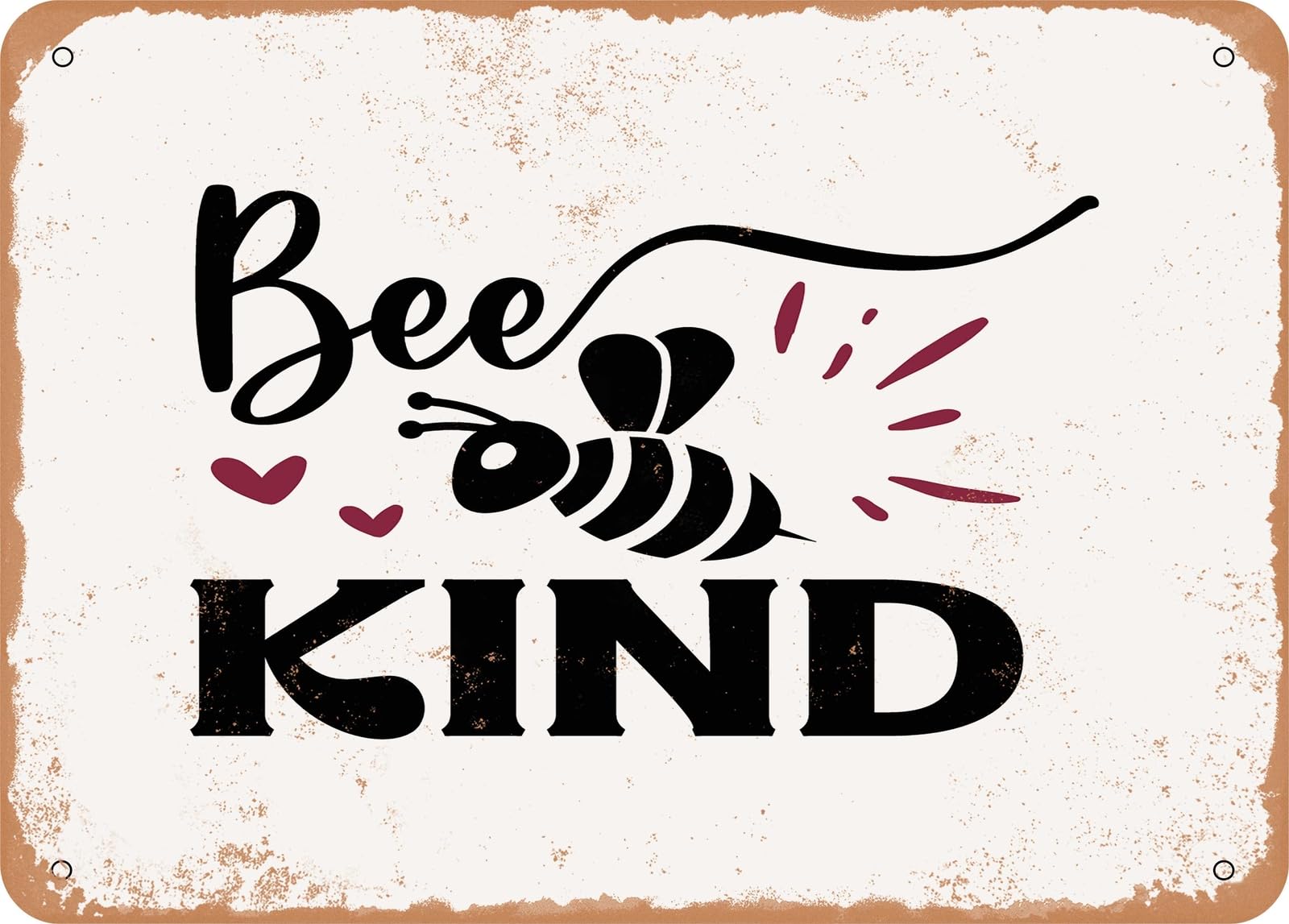 Metal Sign - Bee Kind - 3 - Vintage Look Sign home decor