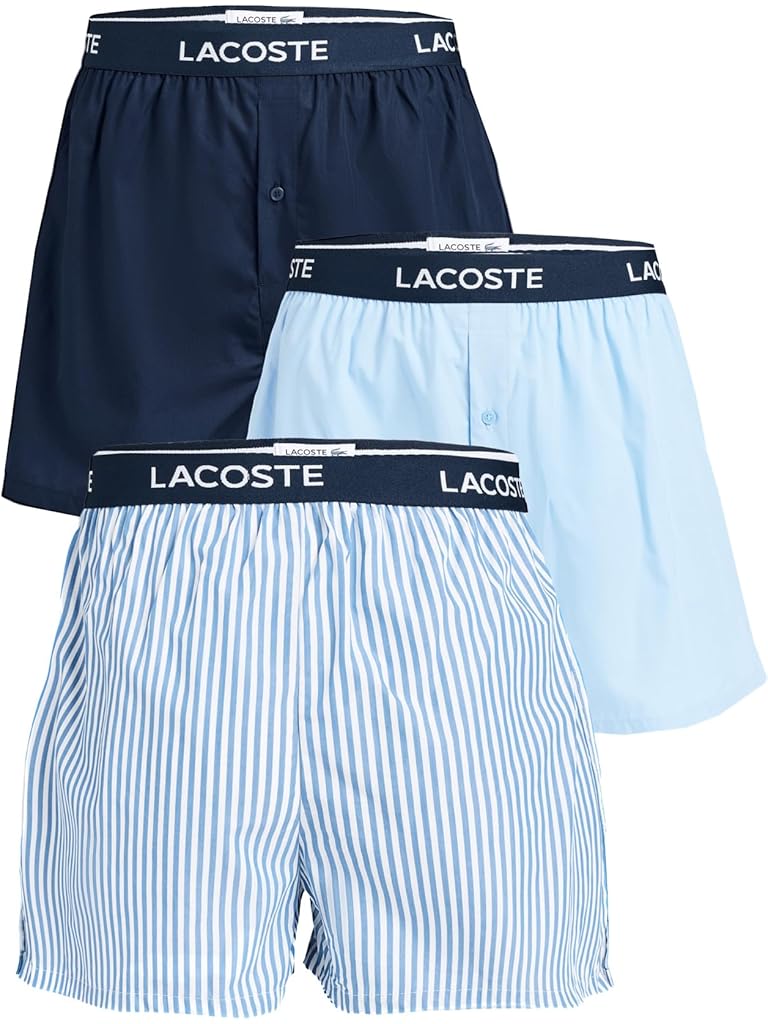 Blue Lacoste 3 Pack Underwear Boxer