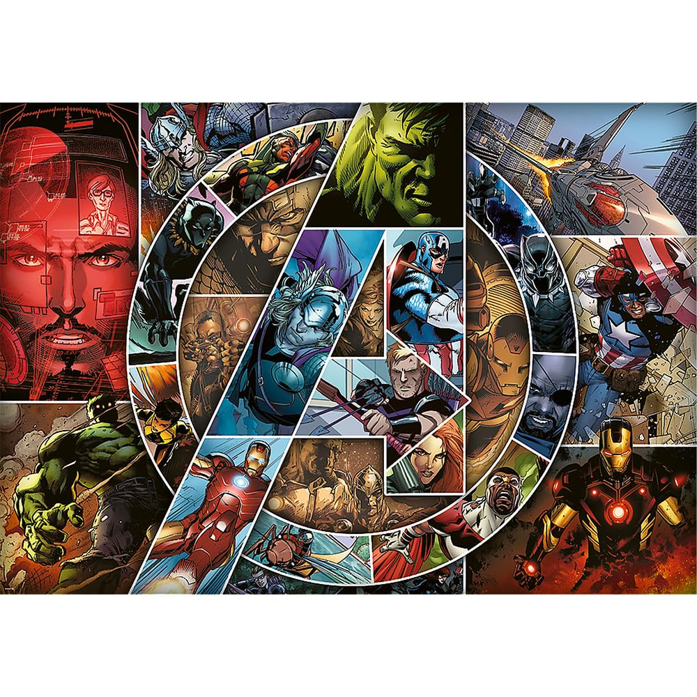 Puzzle Trefl 1000 Pezzi Marvel The Avengers - Supereroi In Un Collage Originale - Per Adulti E Ragazzi Dai 14 Anni - 3