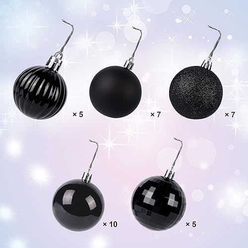 Miniatura 2 de Lulu Home Adornos colgantes de Halloween, 34 bolas de plástico preencordadas de 1.57 pulgadas, bolas de barril inastillables para fiestas, corona,