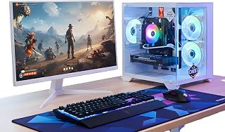 CHIST Gaming PC, 9th Gen Core i5-9400 6 Core 6Threats, 16GB RAM, 256GB NVMe SSD, 500GB HDD, RTX 3050 6GB GDDR6, Wi-Fi, Gaming Keyboard Mouse, Windows 11 Pro (24 Inch IPS Monitor)