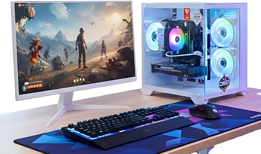 CHIST Gaming PC, 9th Gen Core i5-9400 6 Core 6Threats, 16GB RAM, 256GB NVMe SSD, 500GB HDD, RTX 3050 6GB GDDR6, Wi-Fi, Gam...