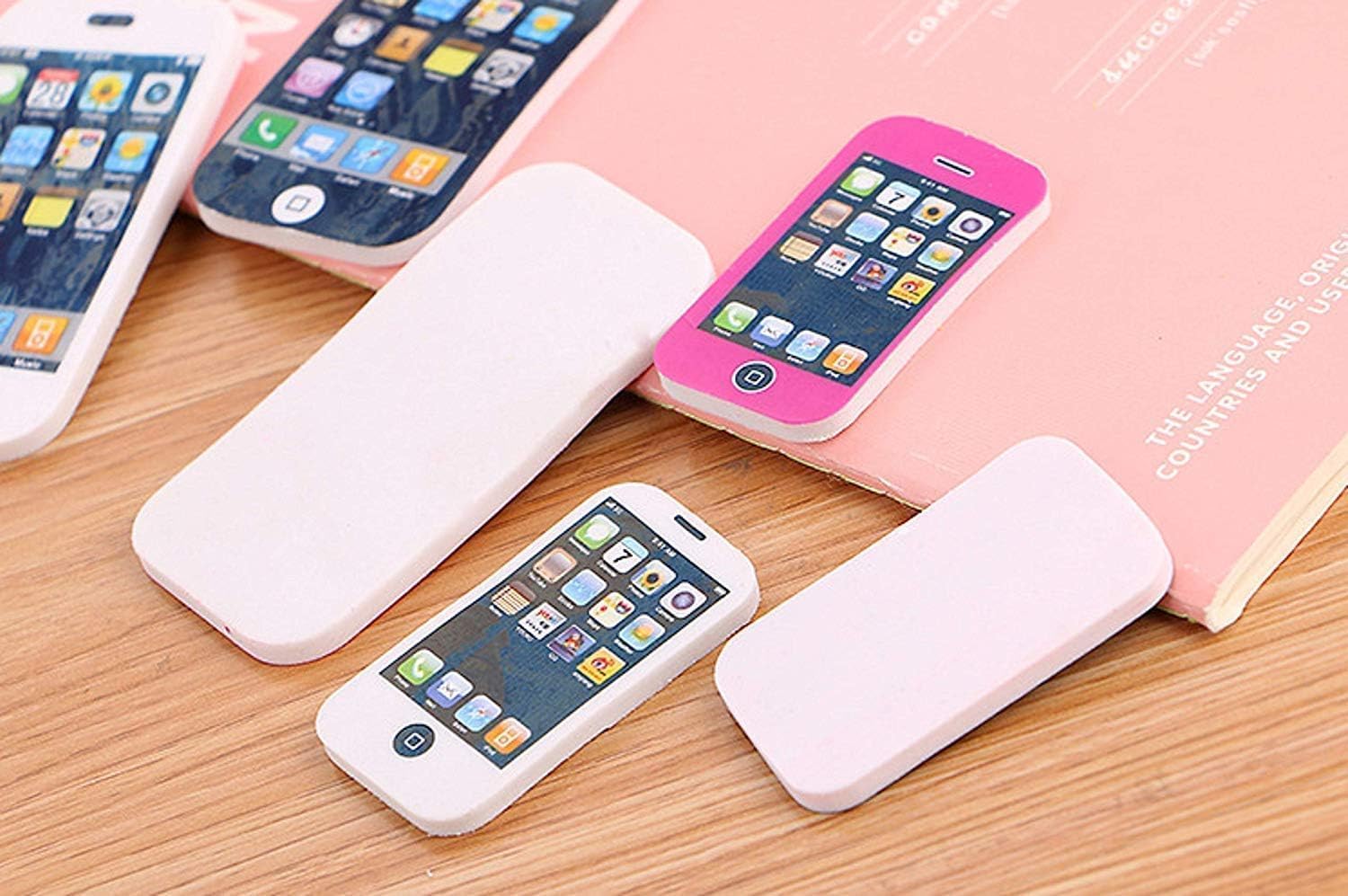 6-Pieces Small Mobile Phone Design Rubber Pencil Eraser Set for Girls, Students, School Stationery for Kids, Boys Girls, Birthday Return Gifts, Multi, 5cm 6-Pieces Small Mobile Phone Design Rubber Pencil Eraser Set for Girls, Students, School Stationery for Kids, Boys Girls, Birthday Return Gifts, Multi, 5cm